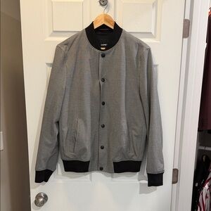 Express Gray and Black Bomber Jacket